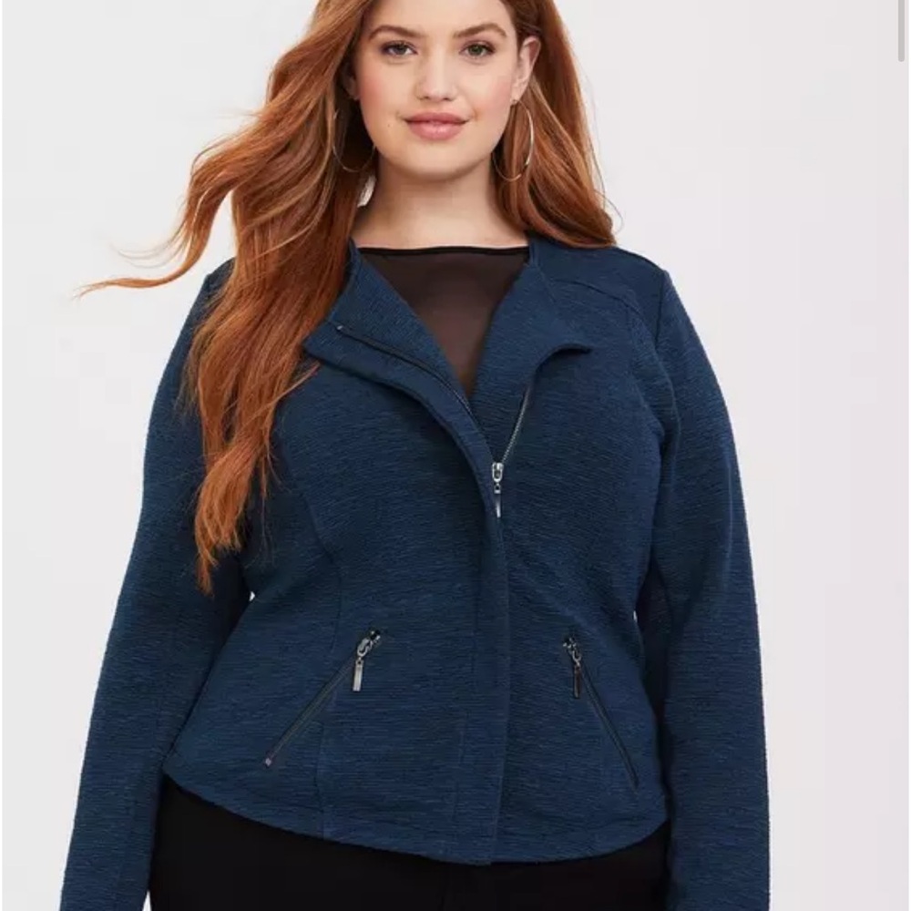 Torrid Deep Blue Zip-Up Jacket - Picture 2 of 3